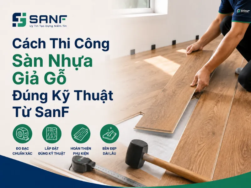 Cách thi công sàn nhựa giả gỗ