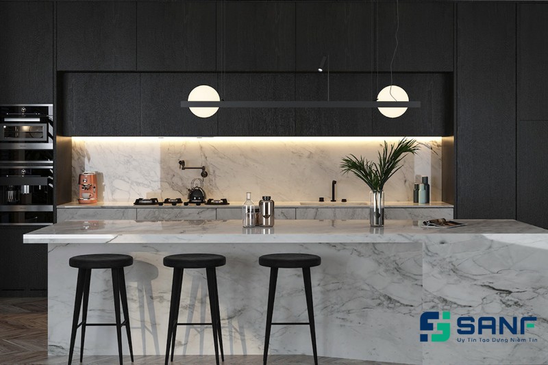 tấm nhựa ốp phòng bếp sang trọng