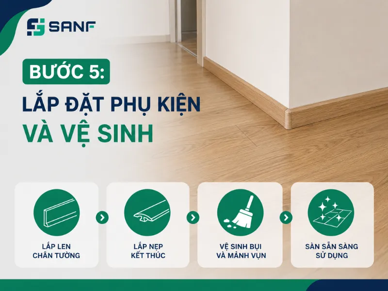 Lắp đặt phụ kiện và vệ sinh