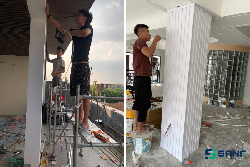 thi công tấm nhựa ốp tường ngoài trời