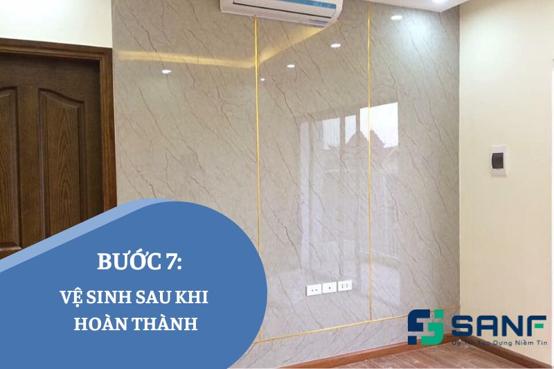 Vệ sinh sau khi hoàn thành ốp tường