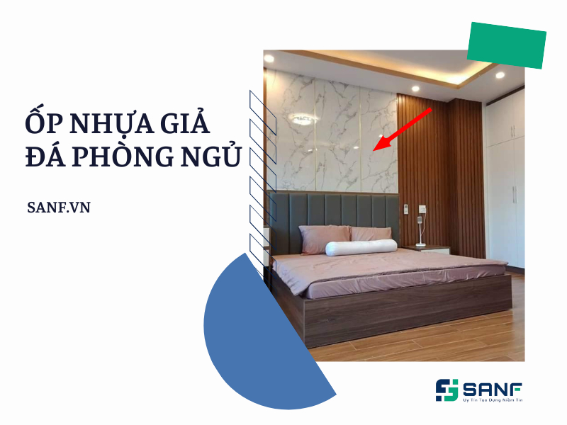 ốp nhựa giả đá phòng ngủ