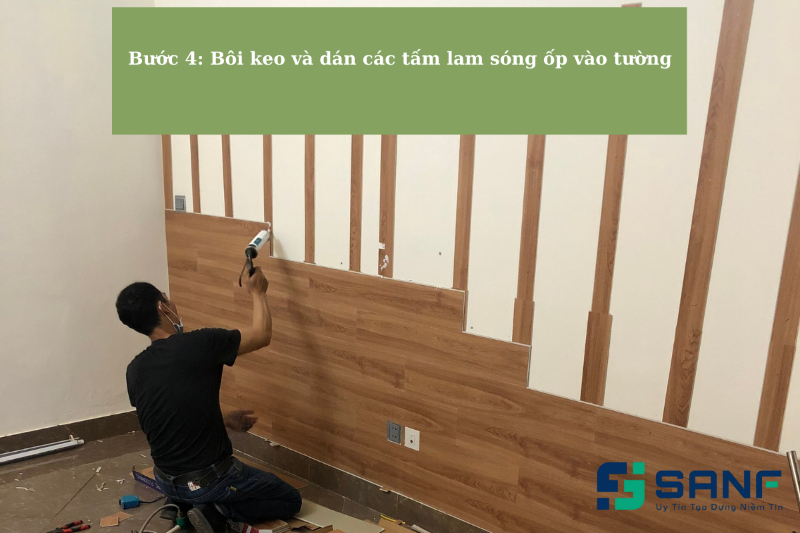 cách thi công lam sóng ốp tường - SanF