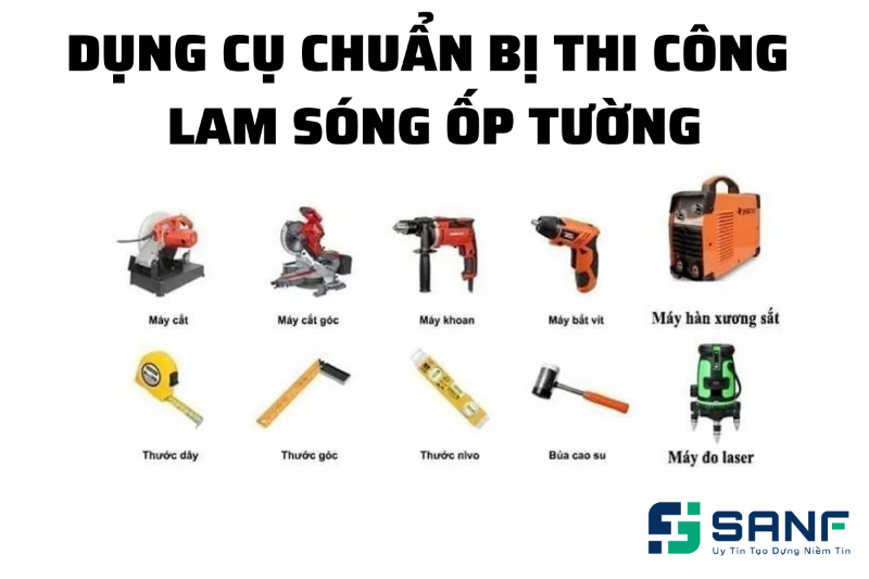 thi công tấm lam sóng ốp tường - SanF