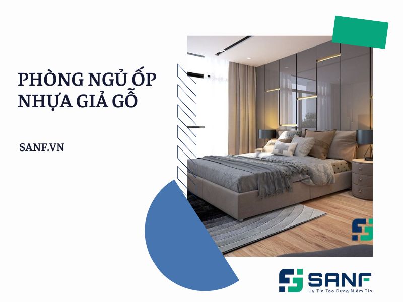 phòng ngủ ốp nhựa giả gỗ