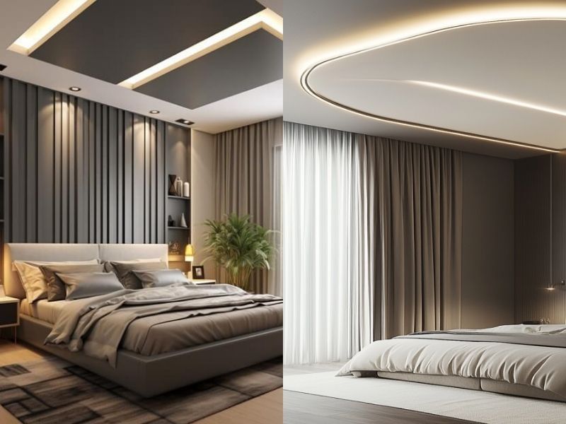 Mẫu trần nhựa phòng ngủ bằng tấm nhựa ốp trần 3D