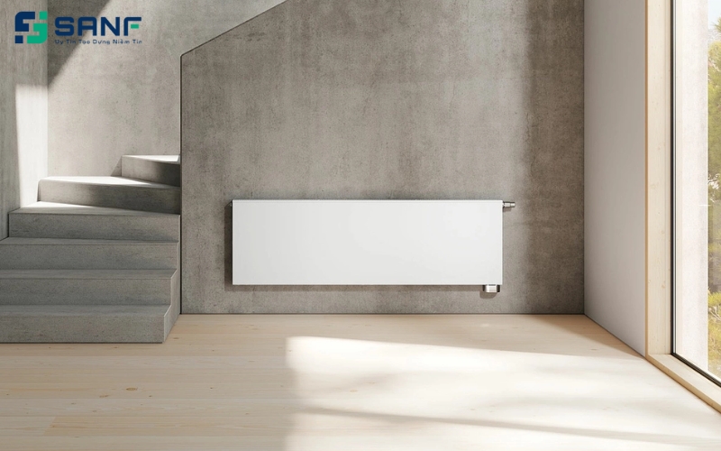 vách ngăn cầu thang bằng bê tông xám