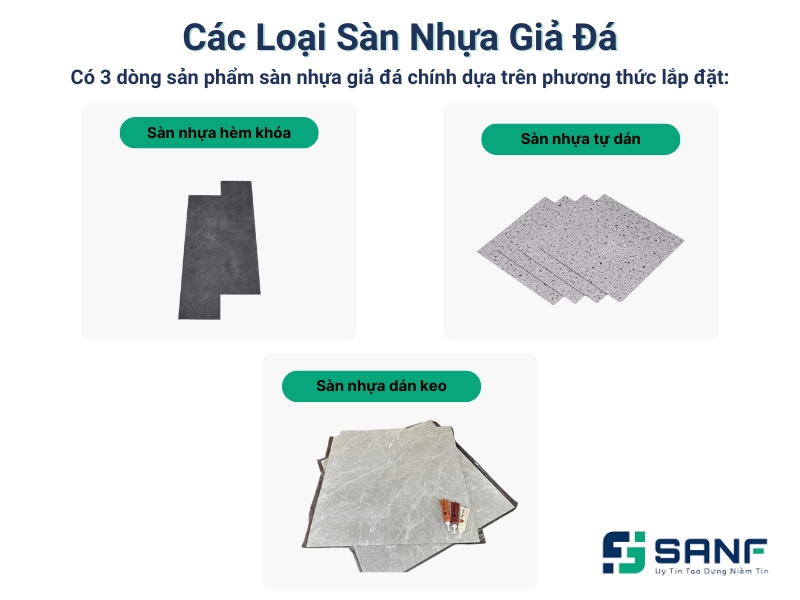 3 loại sàn nhựa giả đá chính