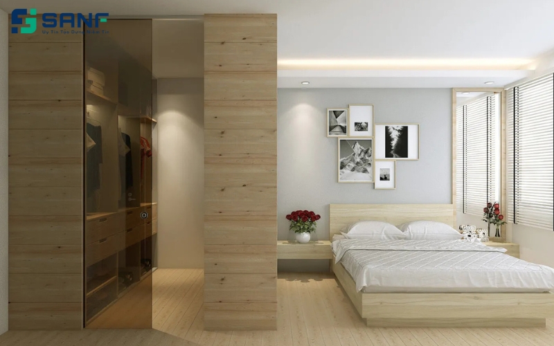 vách ngăn bằng gỗ công nghiệp 