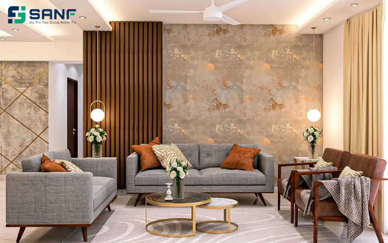 vách sofa gỗ lam sóng