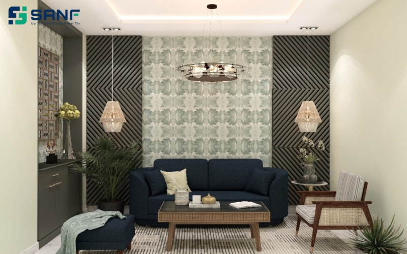 ốp vách gạch men họa tiết sáng tạo