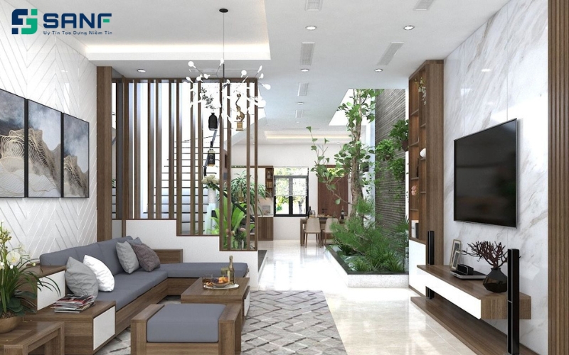 mẫu vách cầu thang tam cấp đẹp