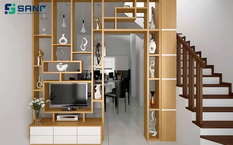 vách cầu thang gỗ nhựa cao cấp