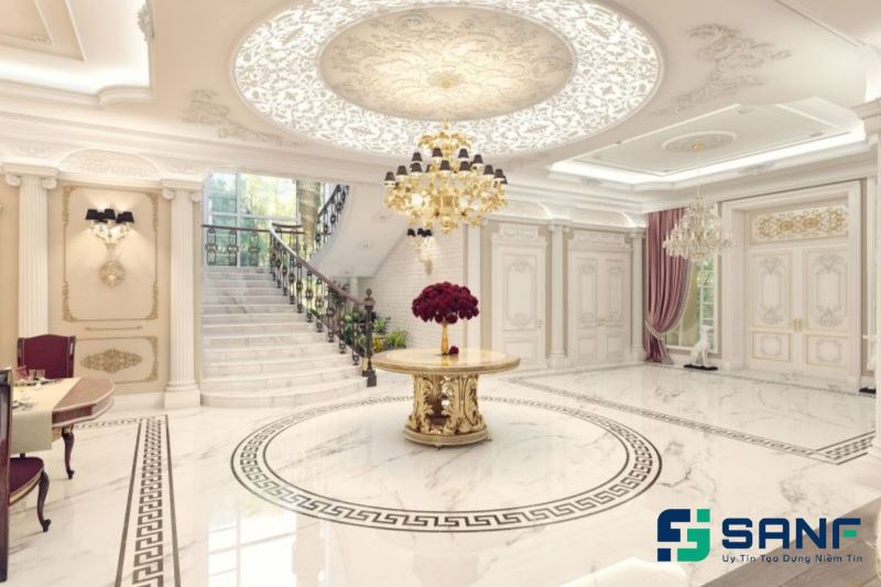 sàn nhựa vân đá tại sảnh khách sạn