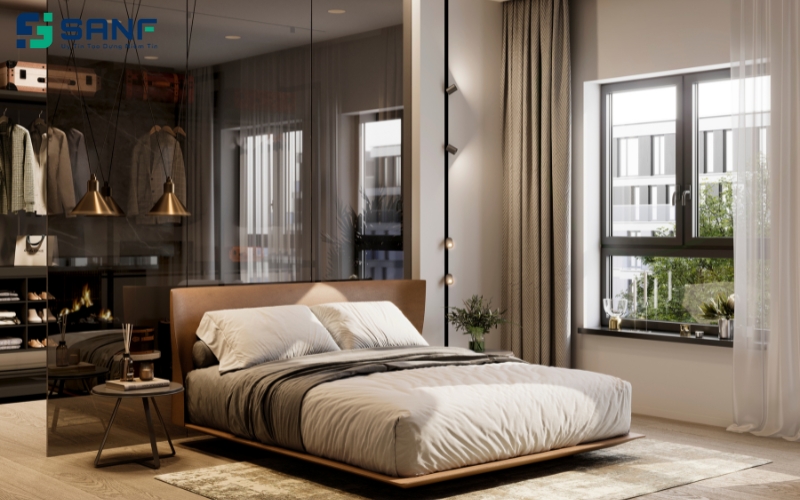 thi công vách ngăn phòng ngủ