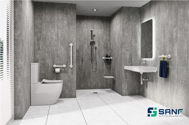 tấm nhựa pvc giả bê tông phòng tắm