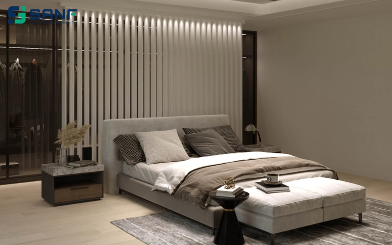 vách ngăn phòng ngủ bằng nhựa composite 