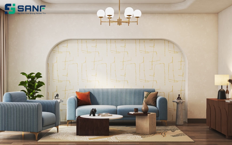 vách sofa bằng gacgj men vàng sang trọng