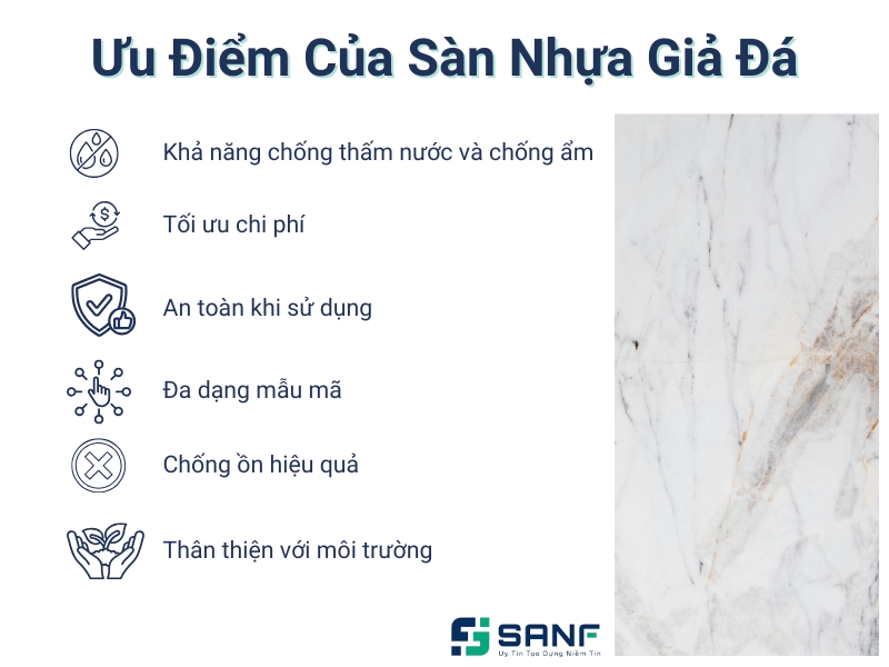 ưu điểm của sàn nhựa giả đá