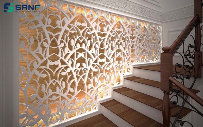 vách cầu thnag cnc có họa tiết đẹp