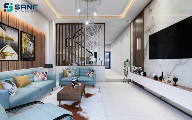 vách cầu thang hoạ tiết đẹp mắt