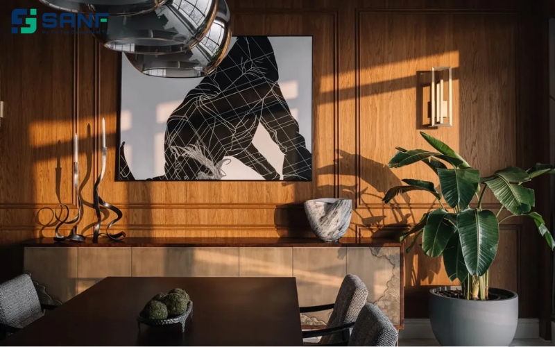 vách bàn ăn bằng gỗ đẹp