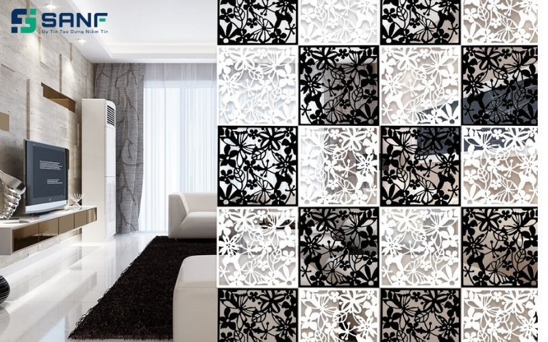 vách cnc đen trắng sang trọng