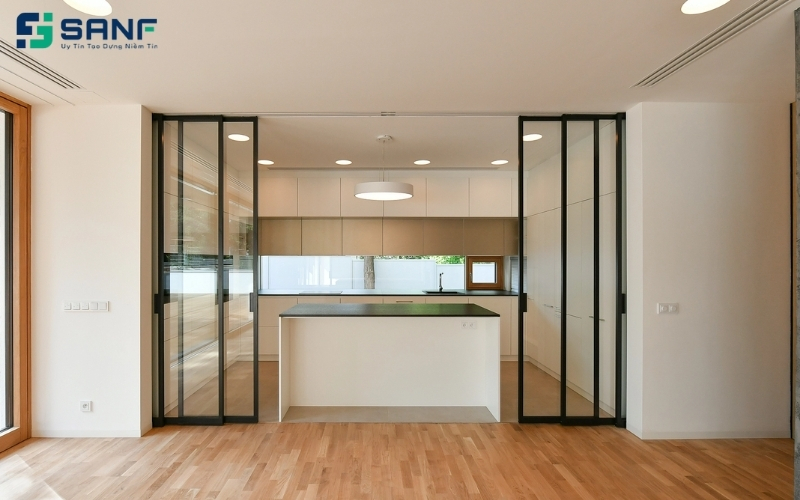 vách ngăn di động bằng nhôm kính