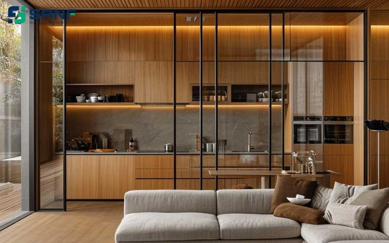 vách ngăn khung sắt hiện đại, bền bỉ