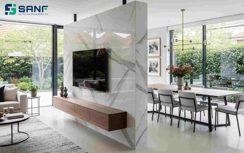 vách ngăn nhựa giả đá sang trọng