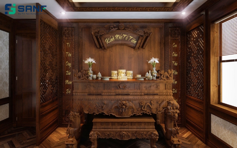 vách ngăn phòng thờ nhỏ