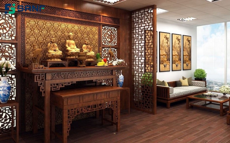 vách ngăn gỗ cổ xưa