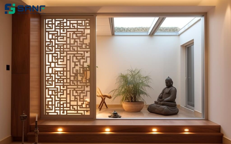 vách phòng thờ lớn