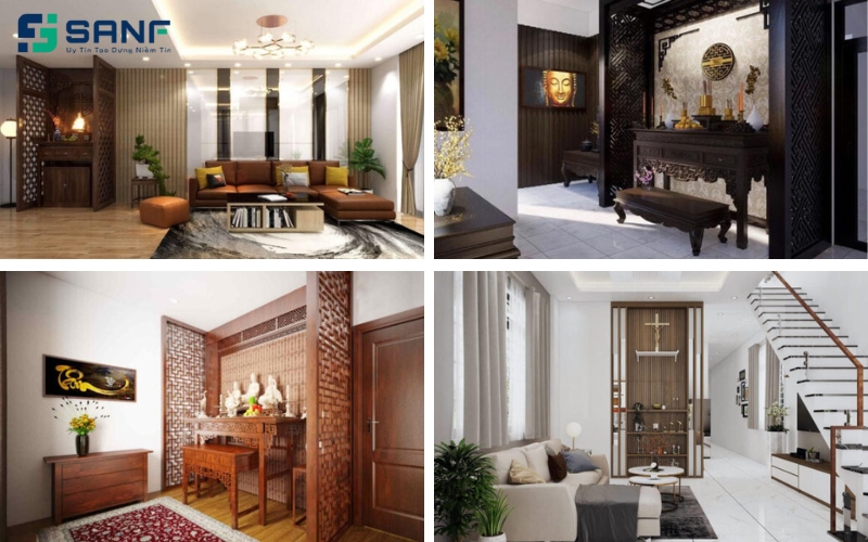 4 lưu ý khi chọn vách ngăn phòng thờ và phòng khách