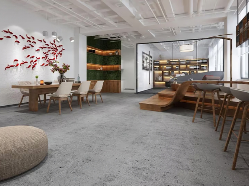 văn phòng hiện đại sử dụng sàn nhựa vân đá