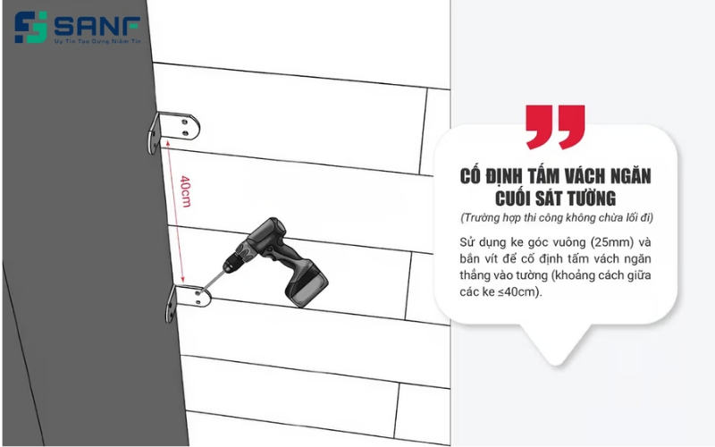 cố định chân vách