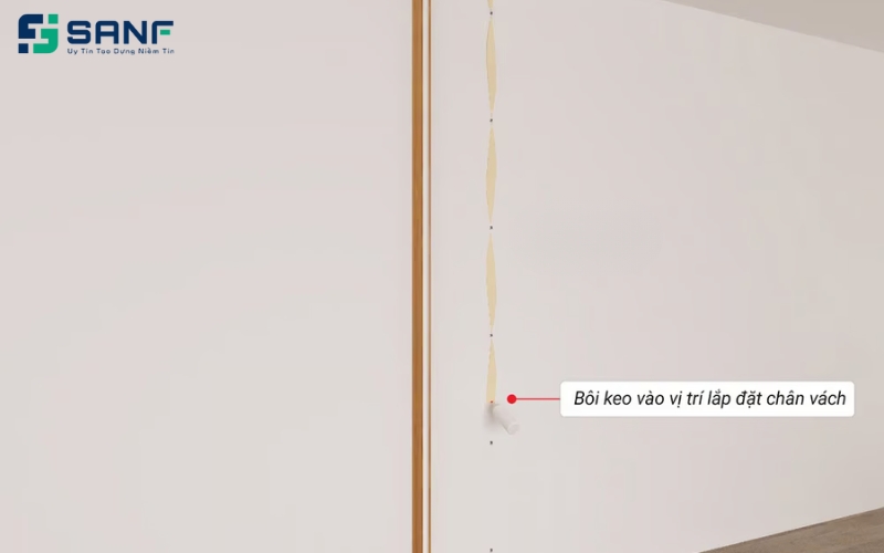 tiến hành dán keo