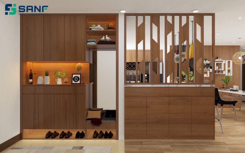 vách ngăn gỗ công nghiệp