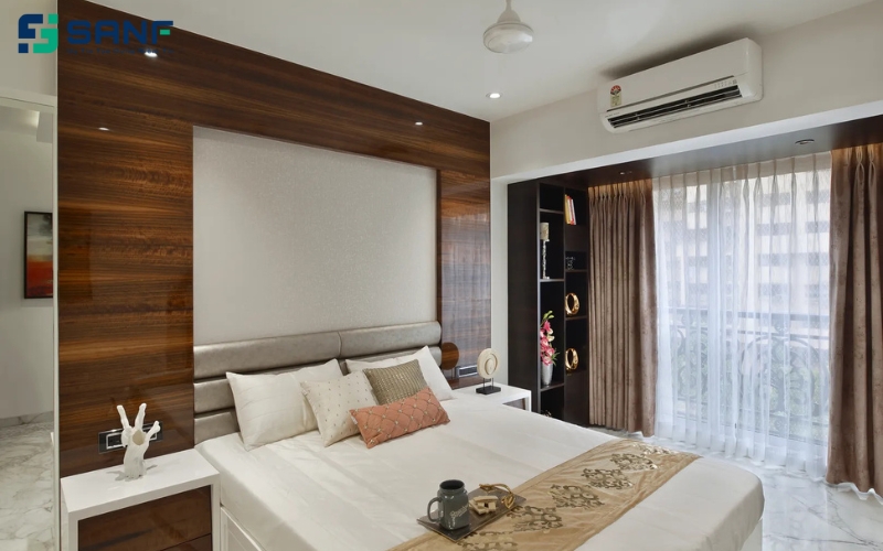 vách đầu giường gỗ tự nhiên