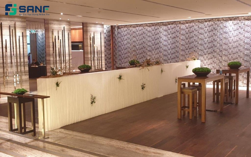 vách ngăn thạch cao tại nhà hàng