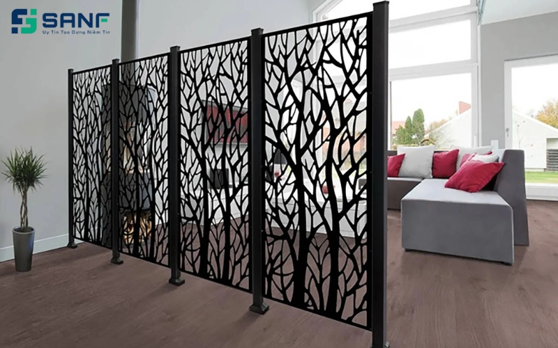 vách nhựa composite phòng khách