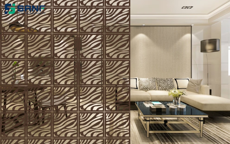 vách ngăn nhựa tại phòng khách