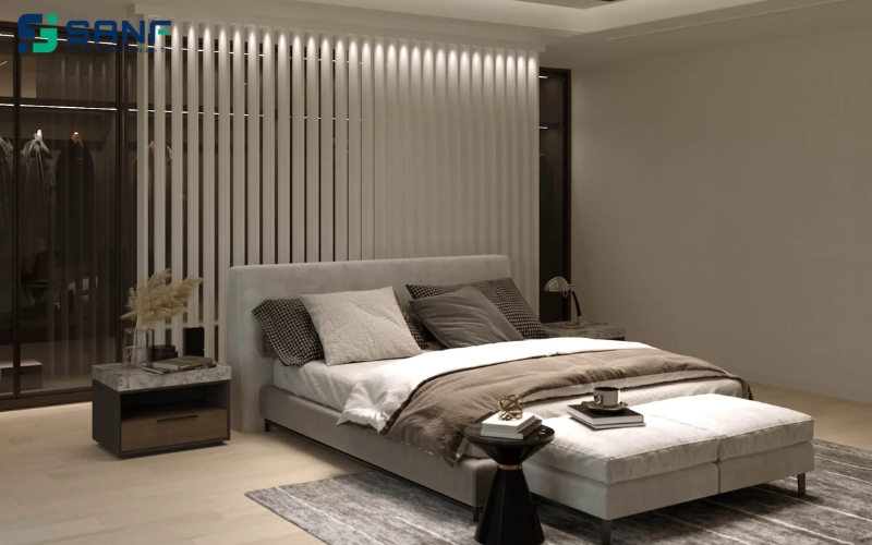 vách ngăn phòng ngủ hiện đại