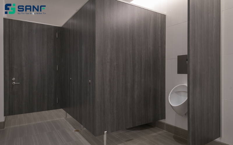 vách ngăn nhựa giả gỗ nhà vệ sinh