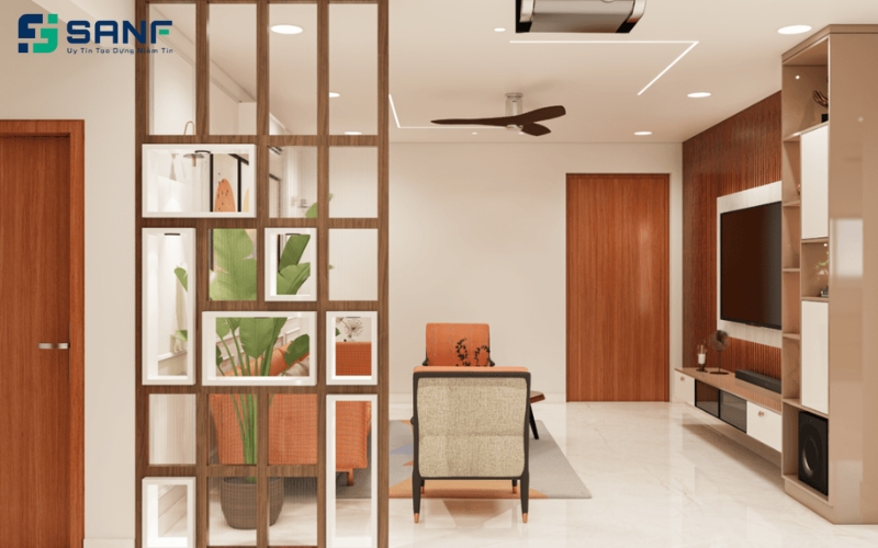 vách gỗ tự nhiên hiện đại