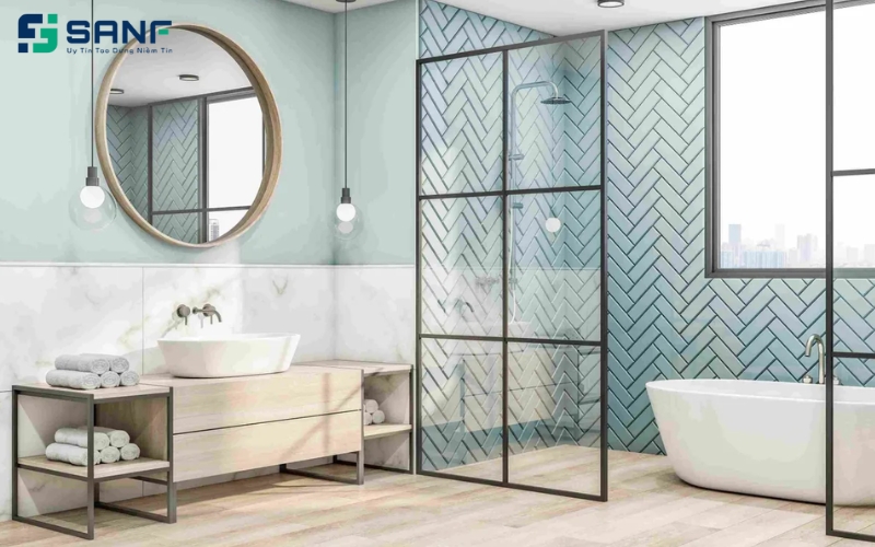 vách kính ngăn phòng tắm