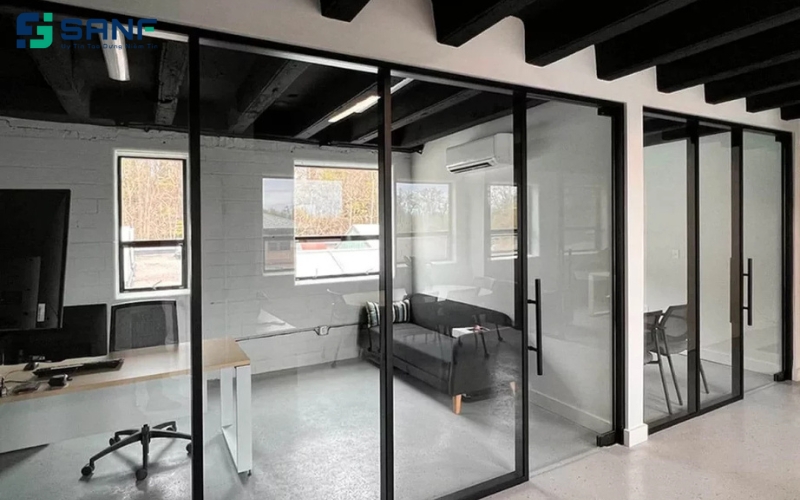vách ngăn nhôm kính cho văn phòng