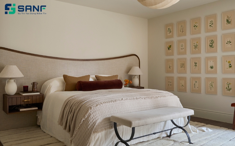 vách nỉ tone màu ấm