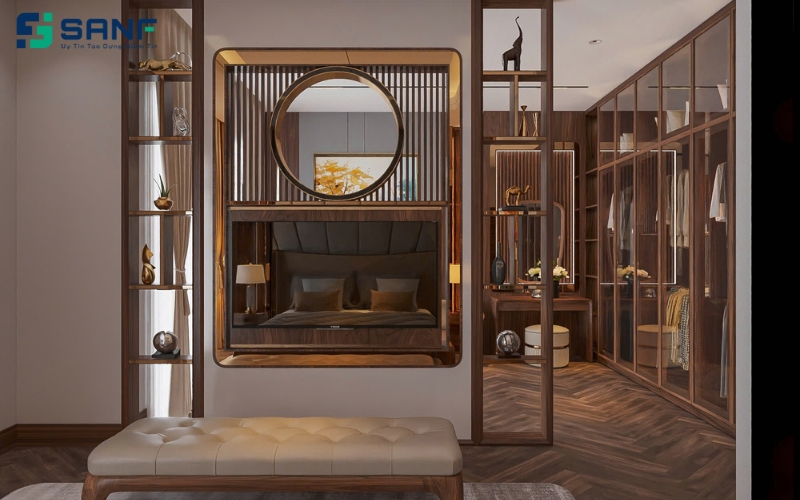 vách tivi phòng ngủ hiện đại