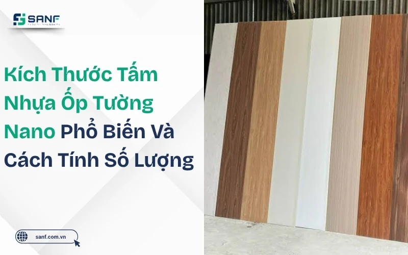 Các tấm nhựa ốp tường nano nhiều màu vân gỗ và màu trắng dựng đứng cạnh nhau